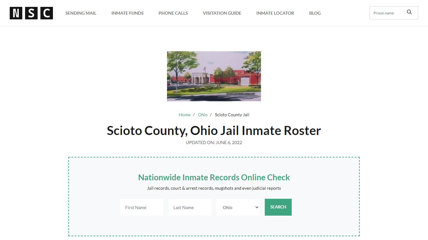 Scioto County, Ohio Jail Inmate Roster